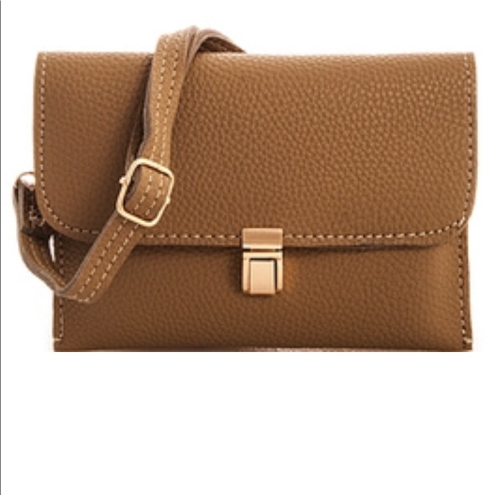 Crossbody Clutch Vegan Leather color Taupe